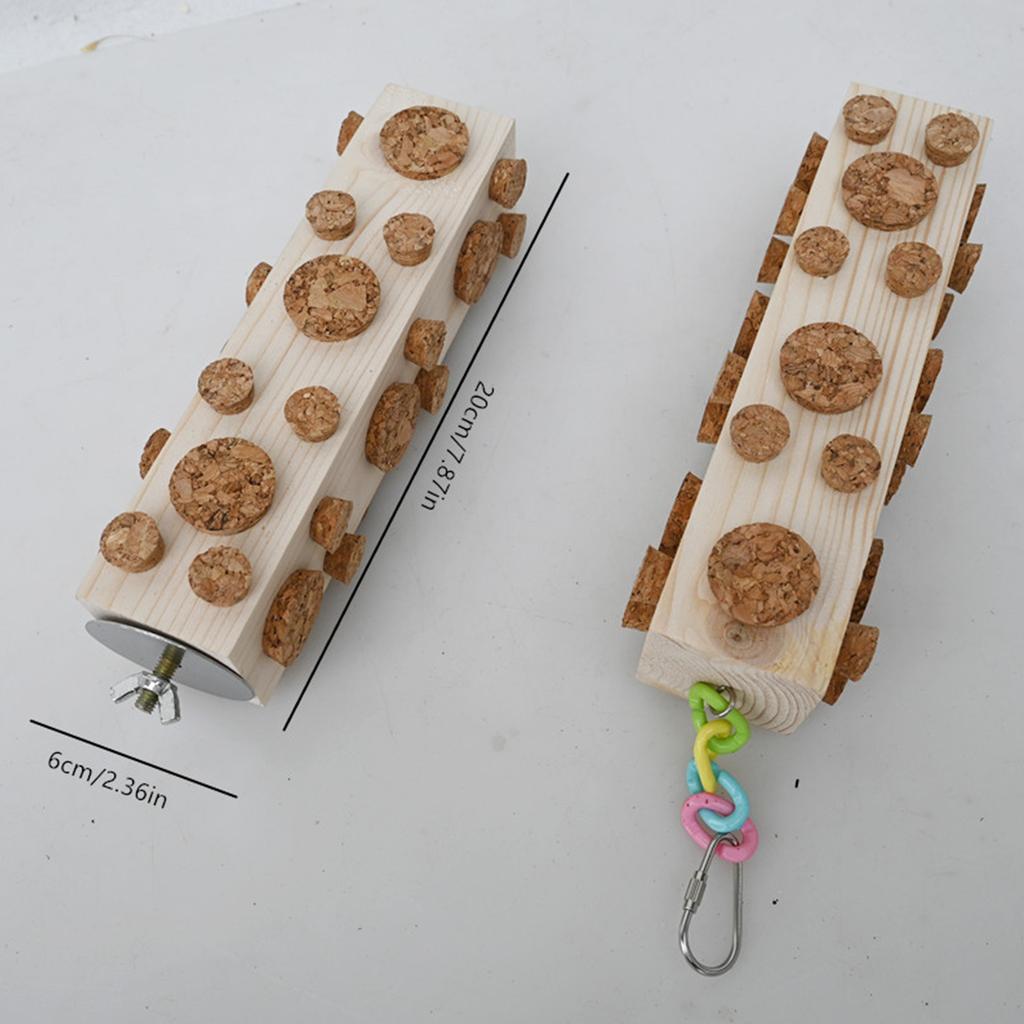Bird Chew Toys Cork Stopper Toy Wood Foraging Toys Fun For Parrots Macaws Small Parakeets Conures Budgies Cockatiel