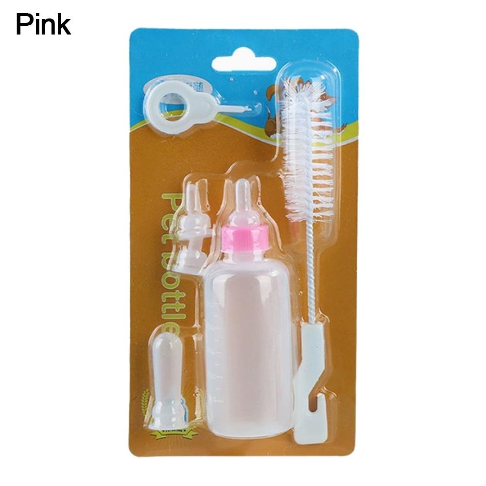 

Drinking Cat Nursing Pet Feeding Bottle 60ml Water Milk Feeder Newborn Puppy Milk Bottle Silicone Cat Feeding Bottle рожевий