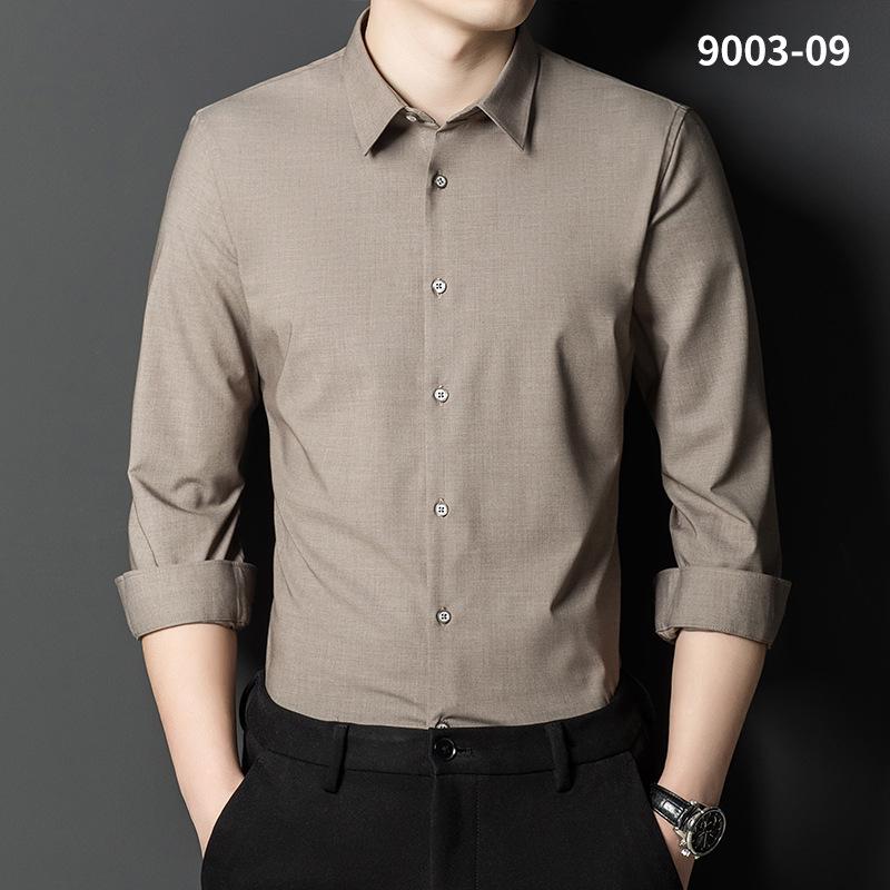 Męska koszula z długim rękawem z włókna bambusowego, elastyczna – nie wymaga prasowania, wielokolorowa, strój biznesowy casual