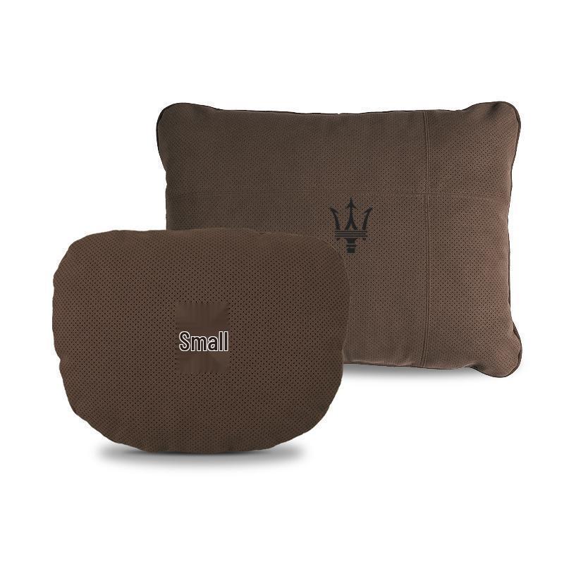 Suede Neck Support Pillow for Maserati Quattroporte, Ghibli, Levante & Maybach Car Seats.