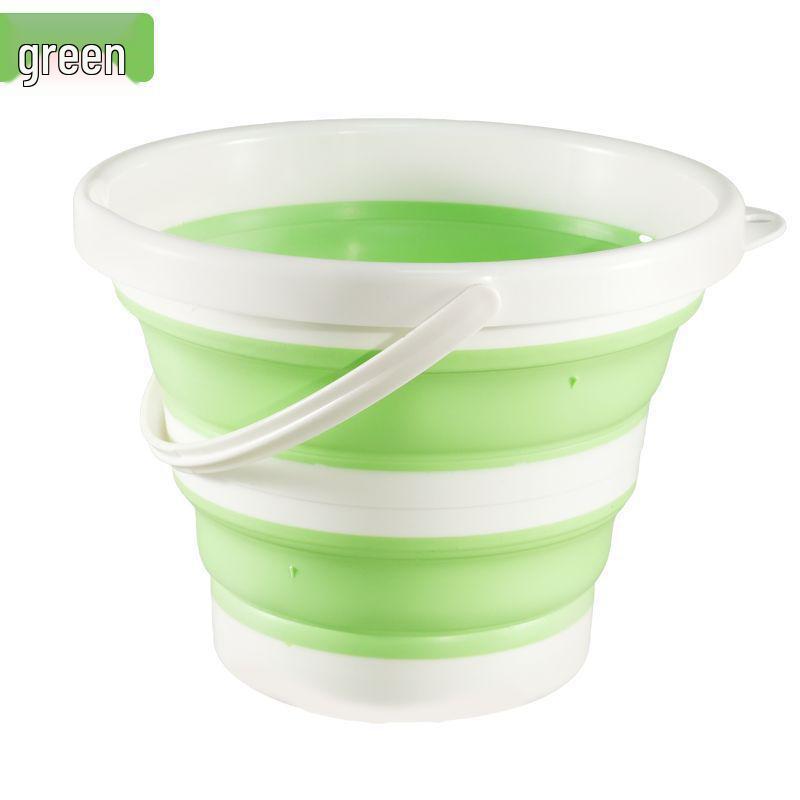 Portable Foldable Water Bucket with Lid - Silicone Plastic for Outdoor, Car Wash, Handheld Use
