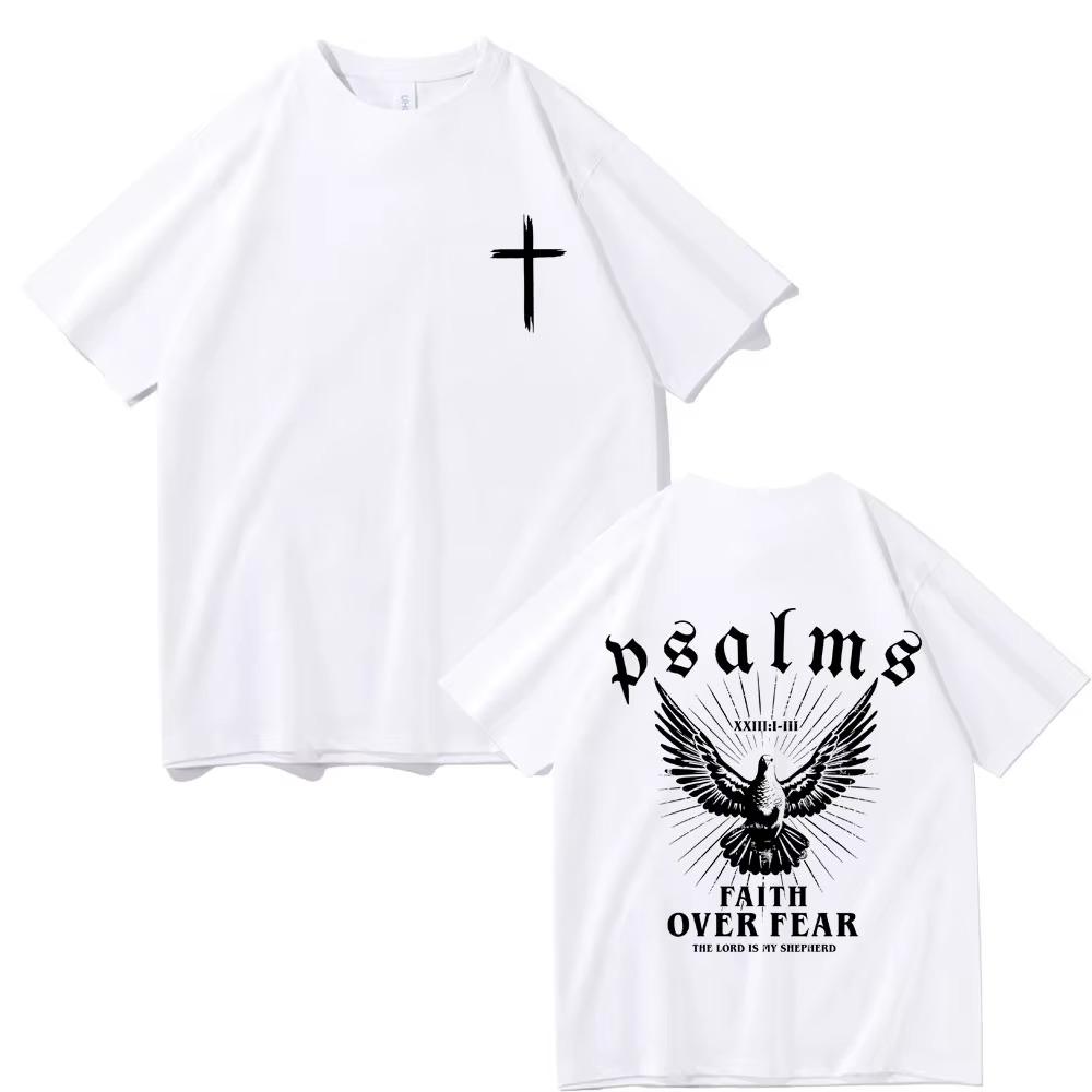Jesus Faith Over Fear Peace Dove Graphic T-shirts Men Women Fashion Casual Oversized T Shirt Man 100%  Tshirt