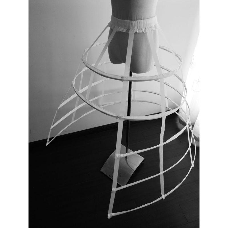 Hollow Petticoat Underskirt Ruffled Crinoline Skirt Bird Cage Boned Skirt Support Petticoat Girls Cosplay
