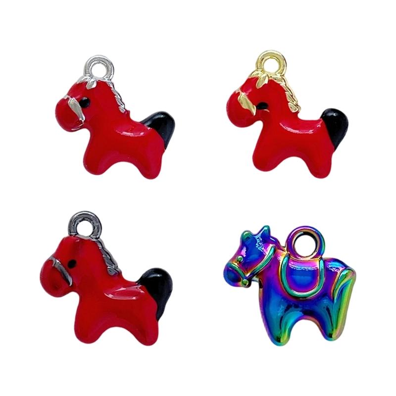 Handcrafted Rocking Horse Drop Oil Charm Minimalist Alloy Pendant Accessories for Individualized Jewelry Design