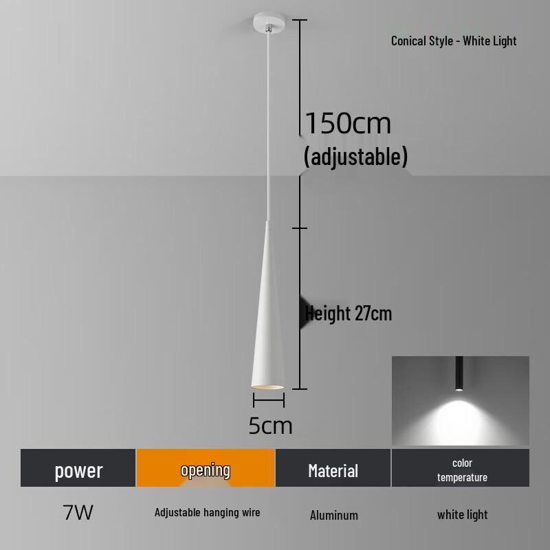 UOSU Modern Bedside Cone Pendant Light