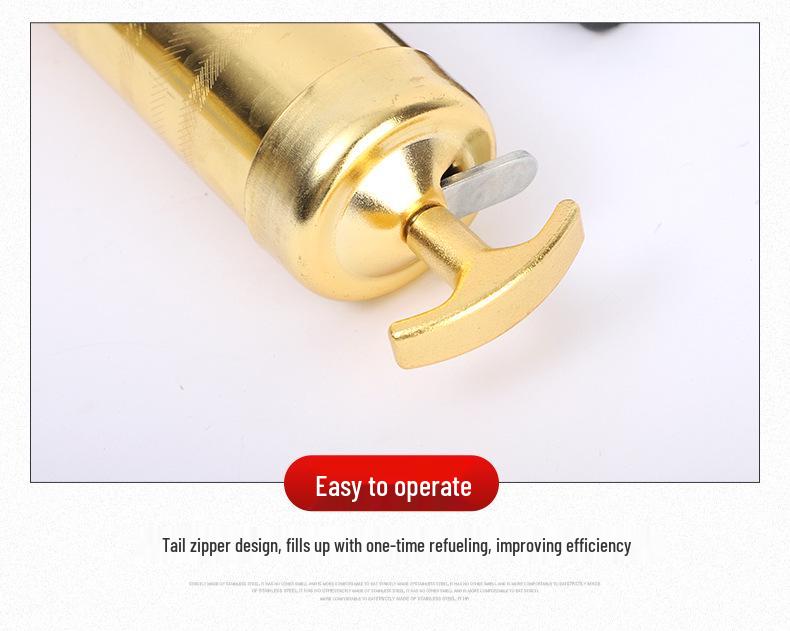 Gold-Plated Heavy-Duty Manual Grease Gun with Double Pressure Lever
