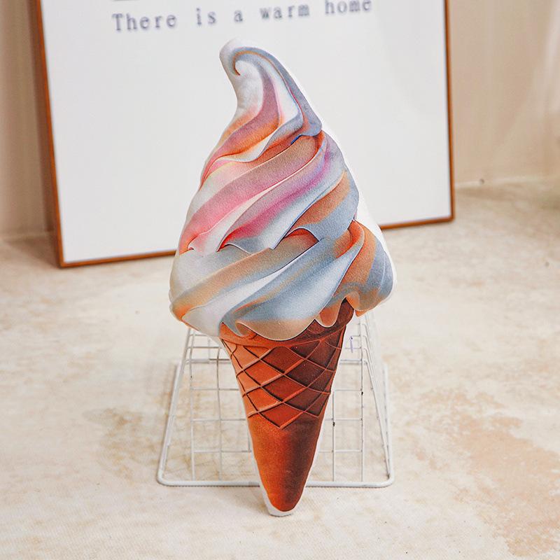 Simulation Cartoon Ice Cream Cone Pillow Plush Toy Ice Cream Doll Children's Props Ornaments Sofa Cushion