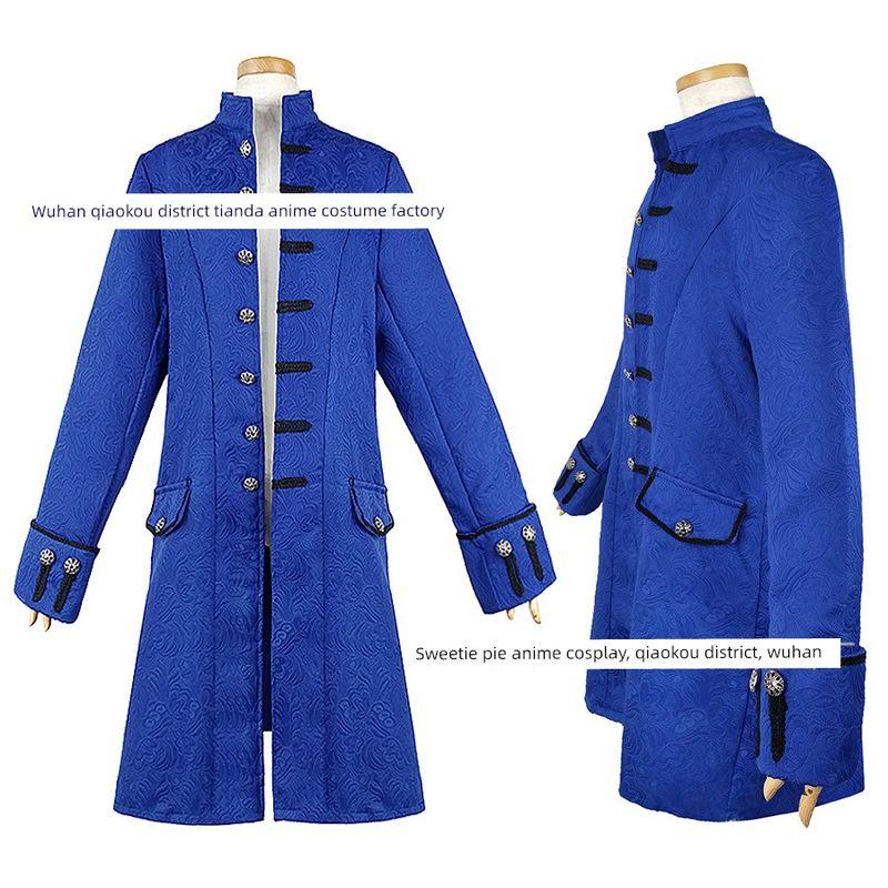 Sweet and Stylish European and American Men's Cosplay Clothing, Medieval Men's Coat, Jacket, Trench Coat, Mid-Length Retro Halloween Costume