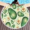 Tropical Fruit Avocado Round Beach Towel Microfiber Boho Round Hawaiian Beach Blanket Sand Proof Circle Swim Towel with Tassels