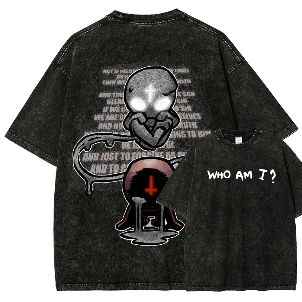 The Binding of Isaac Indie Washed Tshirt NewModel Anime Lover Tshirt Oversized Year round clothing Unisex Streetwear soft tee S