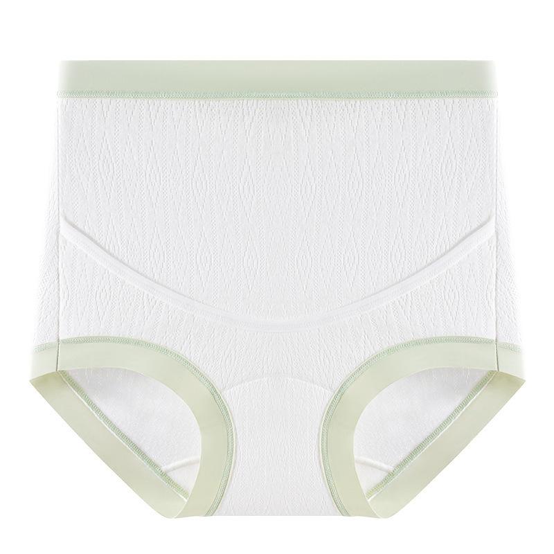 

Ladies Spring and Summer Antibacterial 7A Pure Cotton Breathable Extended High Waist Belly Support Pregnant Briefs L трава зеленый