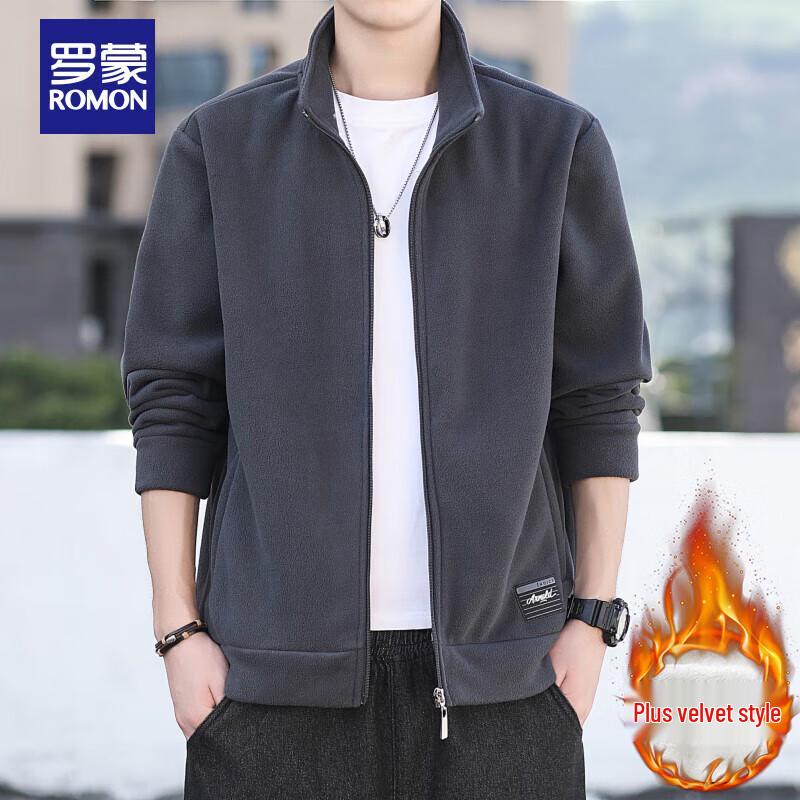 Romon Men's Casual Fleece Jacket