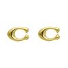 COACH Women's Brass C Logo Stud Earrings Elegant Delicate Jewelry Gift GD710