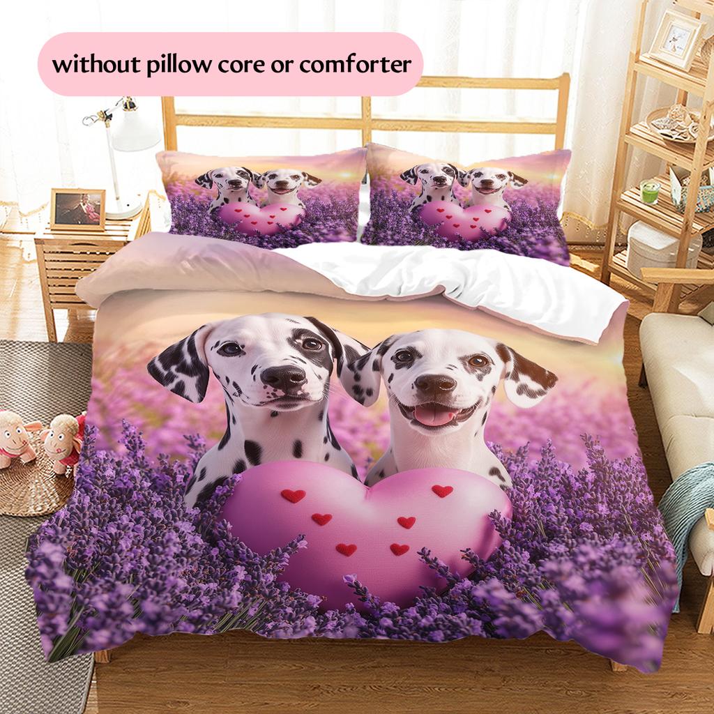 Dalmatian Pattern Bedding Home Decoration Birthday Gift (1 * duvet cover + 2 * pillowcase, without core)