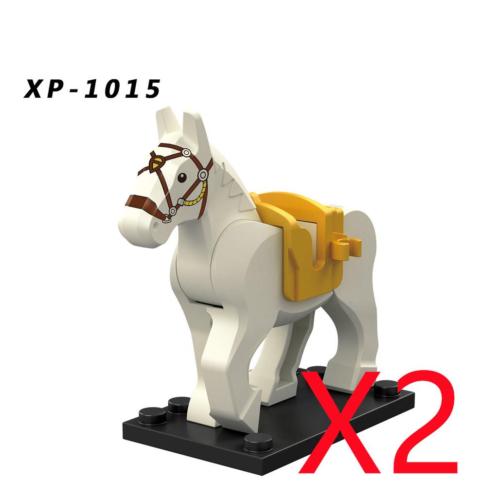 MOC Stavební kostky Středověké Vojenské Figurky Vojáků Rytíř Válečný kůň Halyard Vlajka Zvíře Sedlo Držák Mini Kostka Hračka Dárek X025