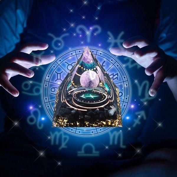 Pyramid Orgonite Zodiac Constellation Sagittarius Amethyst