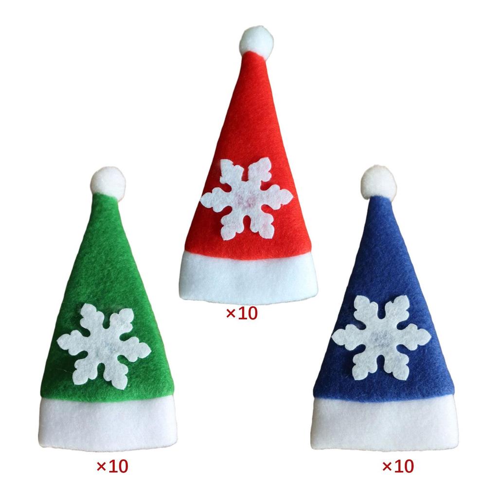 Christmas Cutlery Hats Mini Santa Hat Tableware Bags Brushed Cloth Reusable Decor for Red Christmas Balls and Festive Settings