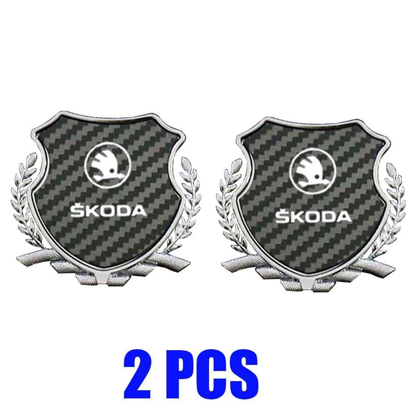 AEZ1 Alloy Car Fender Emblem Window Badge Personalized Sticker for Skoda Octavia Kamiq Kodiaq Superb Fabia Karoq Citigo Yeti Rapid