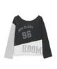 Saendeulig One Shoulder Color Block T-Shirt_Charcoal