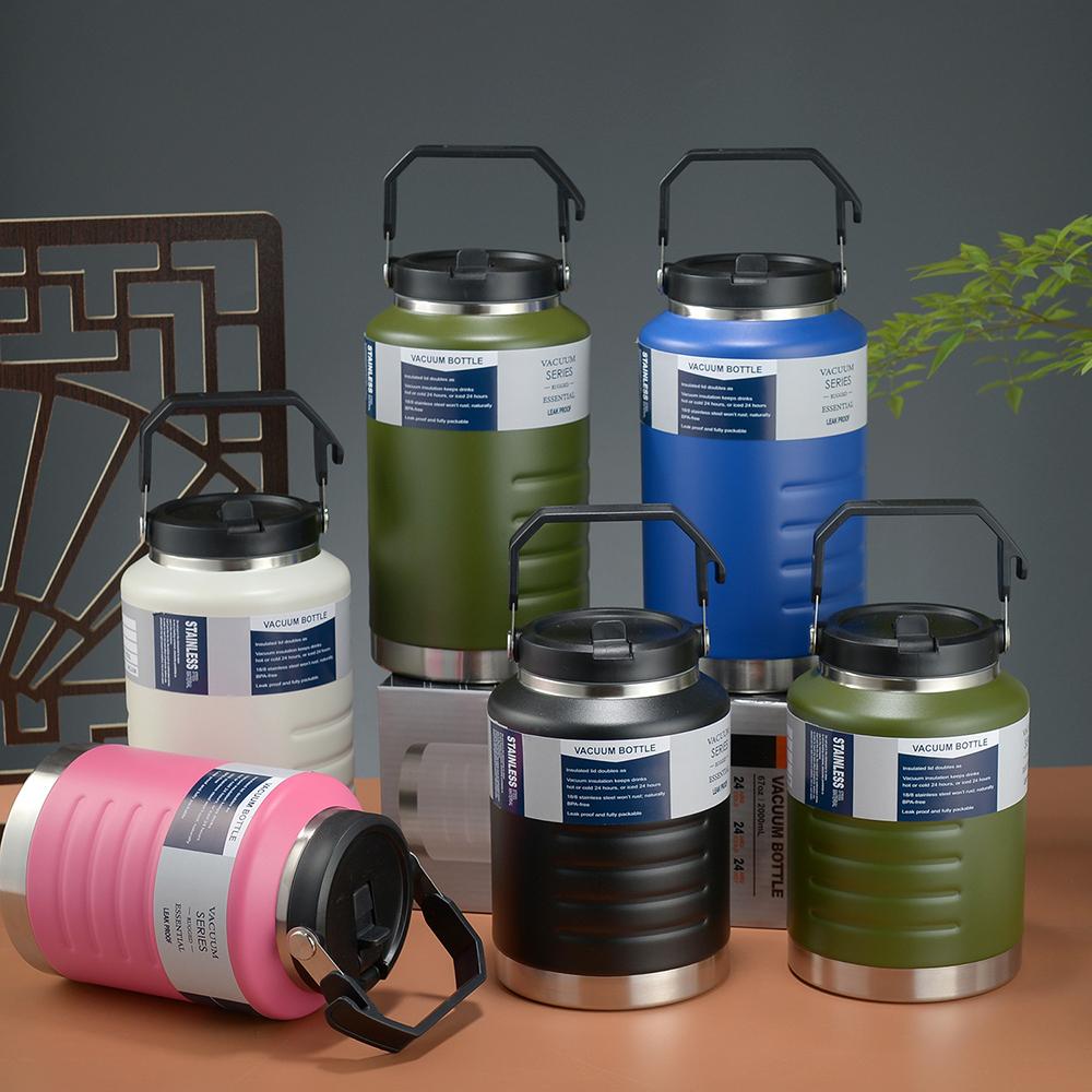 American Style Stainless Steel Vacuum Bottle, Large Capacity Insulation Bucket, 304 Inner Liner Vacuum Flask, 1500/2000ml