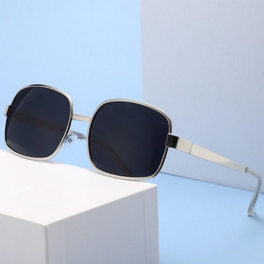 Kovové sluneční brýle s UV400 ochranou Retro čtvercový rám Sluneční brýle Americký styl