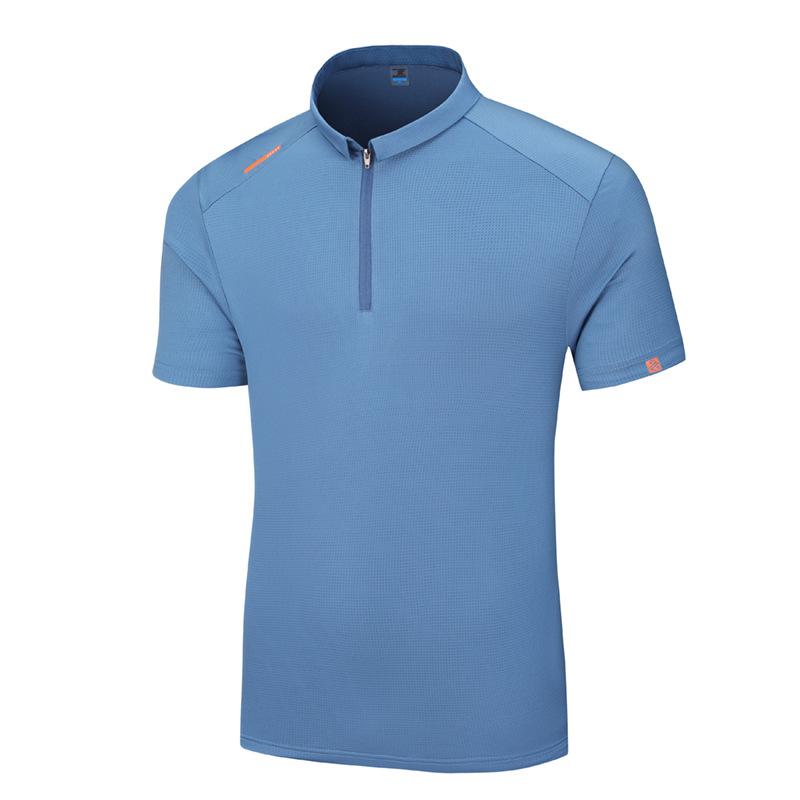 Sommer Kurzarm T-Shirt für Herren Sommer Eis Seide Freizeit POLO Shirt für Jugendliche Sport Schnelltrocknendes Kurzarmshirt