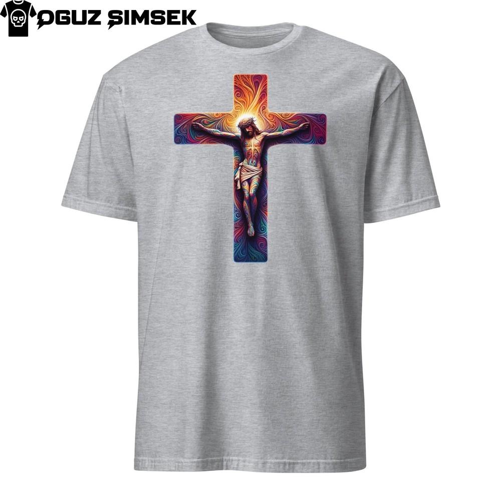 

Colorful Crucifix T-Shirt - Short Sleeve Unisex Tee, Vibrant Christian Design 2XL