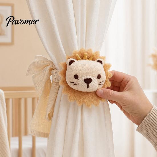 Lion Curtain Tieback Cartoon Animal Tieback, Cute Bear Tie, Fabric Soft Strap Flower Holder for Baby Room Nursery Decor Wear-resistant