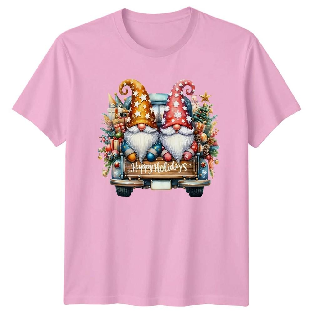 Happy Holidays Christmas Gnomes Vintage Truck Holiday Unisexs Unisexs Graphic Tee