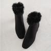 Fashion Booties Soft French Style Rabbit Fur Chunky Heel Woman Short Shoes Large Size Warm On Promotion Y2k Boot Ankle Boots for Women