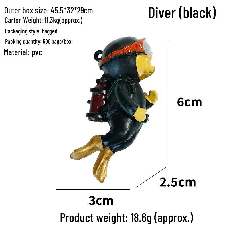 Blue Diver Fish Tank Ornament Set - Floating Aquarium Decoration Gift