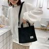 Women Corduroy Zipper Shoulder Bag Small Cotton Canvas Handbag Casual Tote Crossbody Bag Vintage Messenger Bags