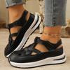 2025 High Quality Ladies Shoes Buckle Strap Women's Sandals New Closed Toe Office and Career Summer Solid Wedge Sandals Zapatos
