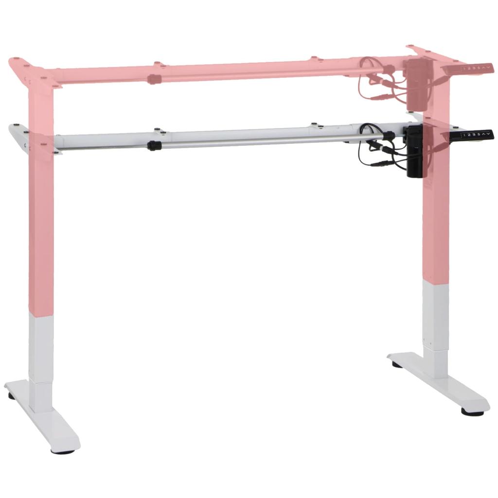 Metal desk (table) frame with electric height adjustment, electric PRATO 01-2T/W WHITE