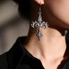 Gothic Flame Crosses Dangle Earrings Punk Rock Earrings Hip Hop Jewelry Alloy Texture Suitable for Women Men Present