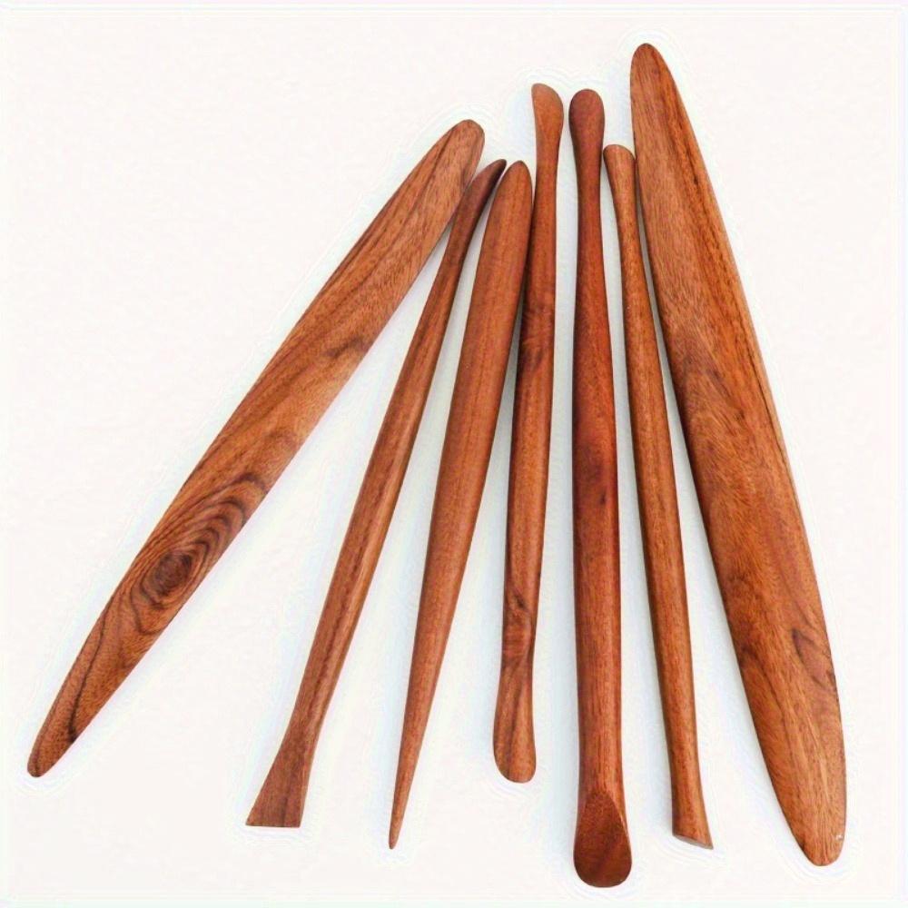 

7Pcs/Set Oil Mud Red Precious Wood Clay Plastic Knife Portable Hand-made Purple Sand Finely Carved Pottery Tools 7Pcs