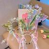 Mesh Big Butterfly Wing Hairpins Sweet Elf Ear Headband Lovely Flower Headband Party