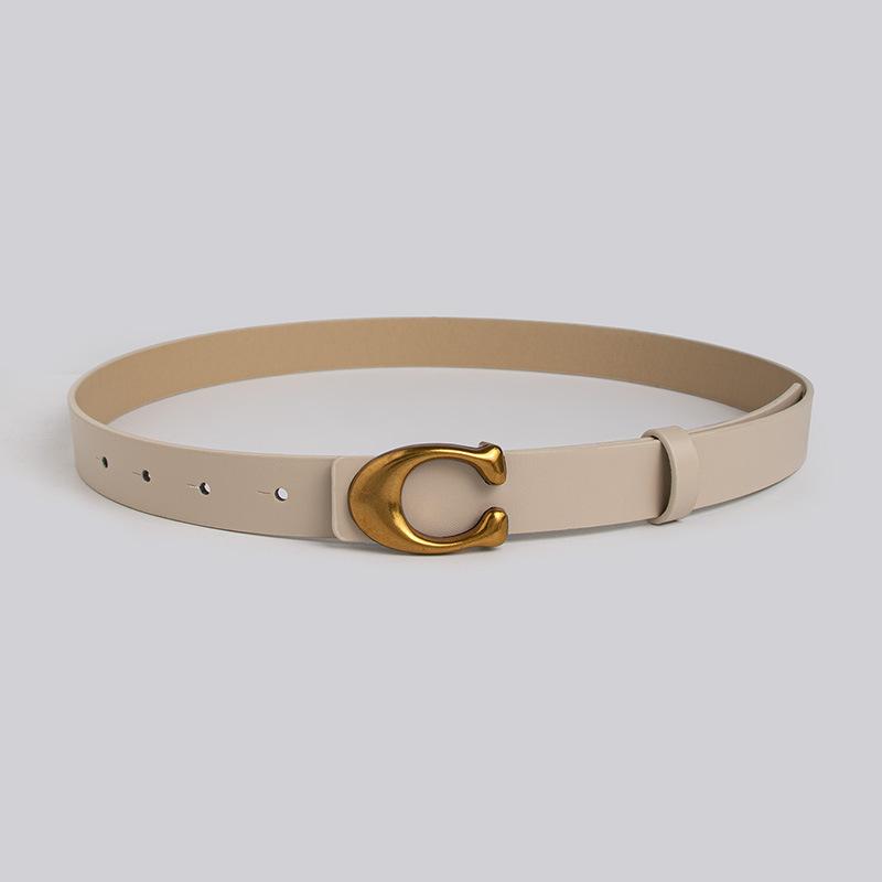 High-end Women's Belt Women's C Buckle Versatile Fashion Commuter PU Imitation Leather Belt Women's Belt