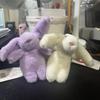 10cm Cute Bunny Plush Keychains Lovely Rabbit Backpack Charm Stuffed Animals Toy Bags Accessories Gifts for Girls Women Friends