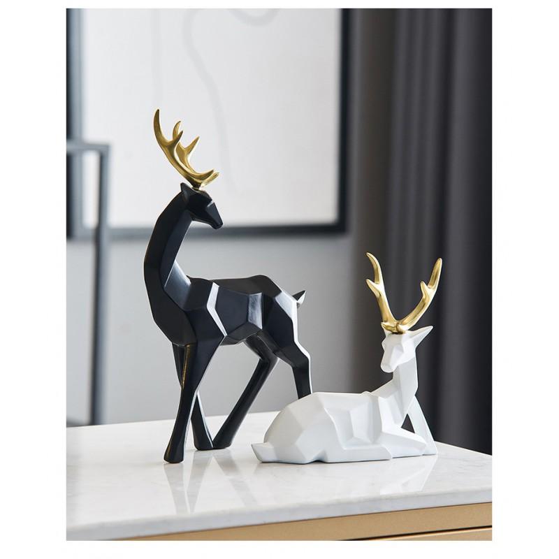 Modern Minimalist Resin Deer Figurine Decor Office Desk Living Room Entryway TV Cabinet Bookshelf Home Decoration