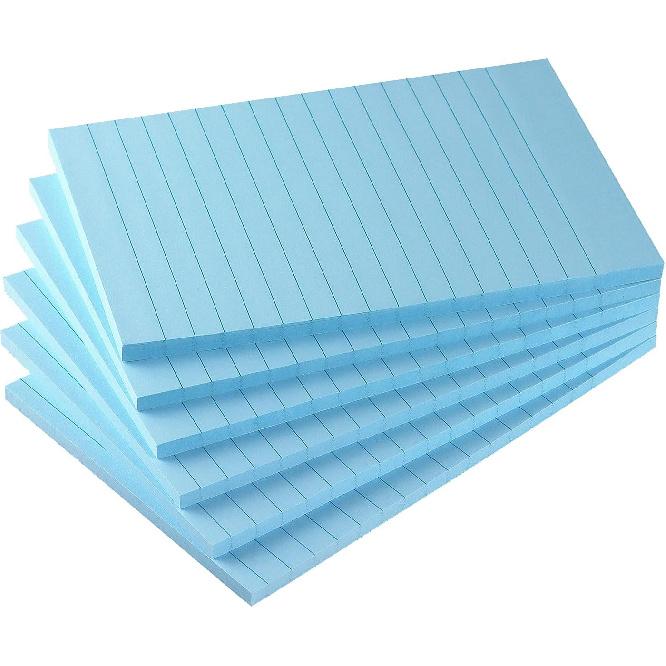 Early Buy 6 Pads Lined Sticky Notes with Lines 4x6 Self-Stick Notes Bright Color Sticky Notes, 45 Sheets/Pad (Yellow)