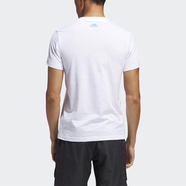 Adidas T Shirts Men's White Crew Neck Moderate Straight Fit FM7528