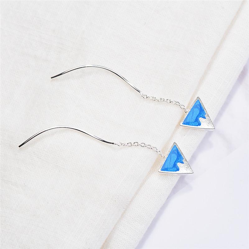 New Fashion Silver 925 Drop Earrings Jewelry Female Trendy Hill Tassel Earrings for Girl Christmas Gift Lady Accessories