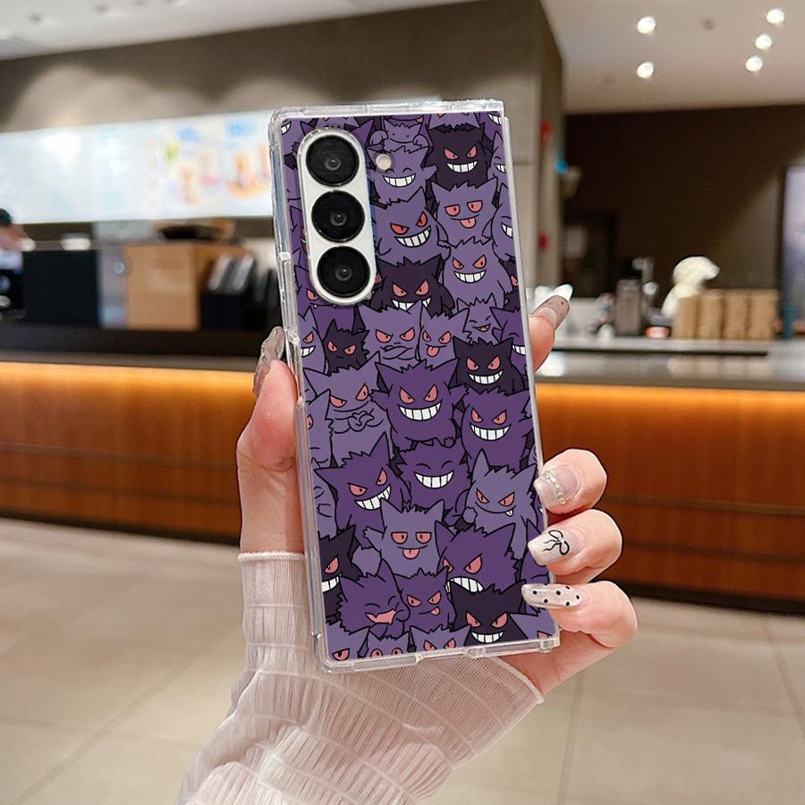 Hot Pokemon Gengar Transparent Soft Phone Cover Case for Samsung Galaxy Z Fold 7 6 5 4 3 ZFold6 ZFold5 ZFold7 ZFold3 ZFold4