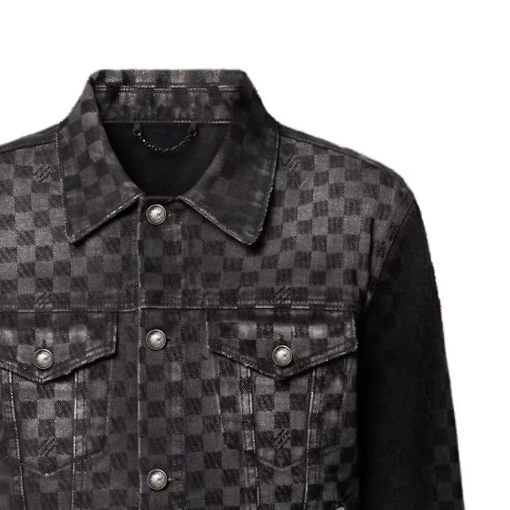 Louis Vuitton Flocked Damier Denim Trucker Jacket 1AHBDV