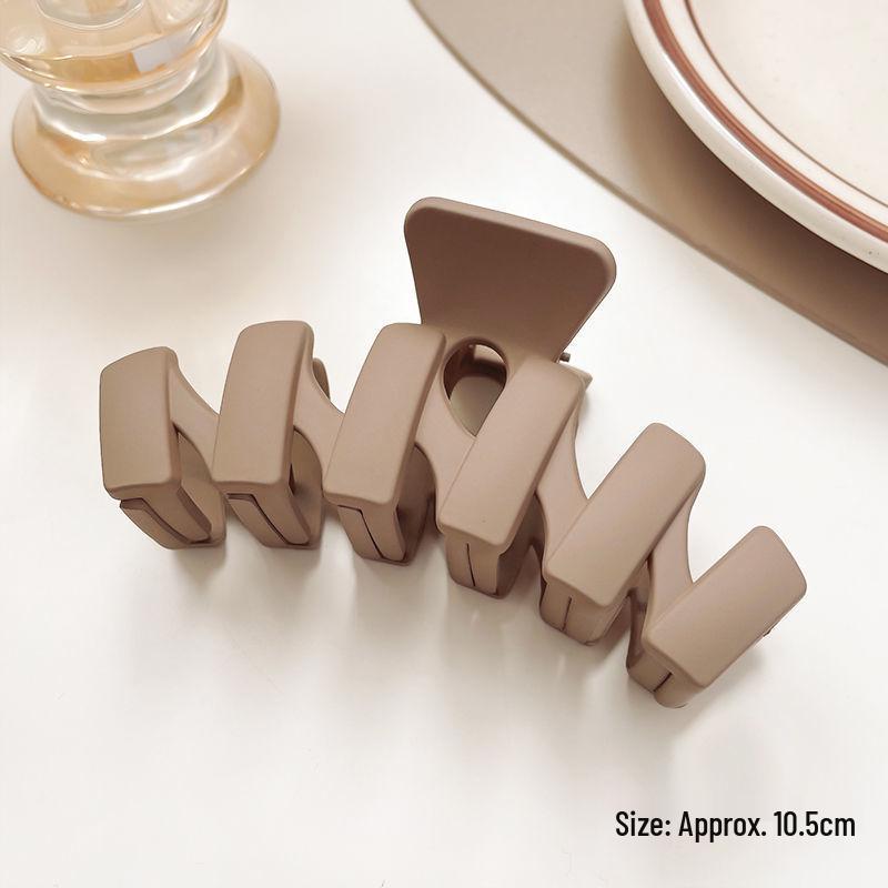 Versatile Spring Cross Hollow Hair Claw - Milk Tea Coffee Collection