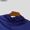 INCERUN Men Cutout Short Sleeve Irregular Patchwork Mesh Fitted T-shirts Tops
