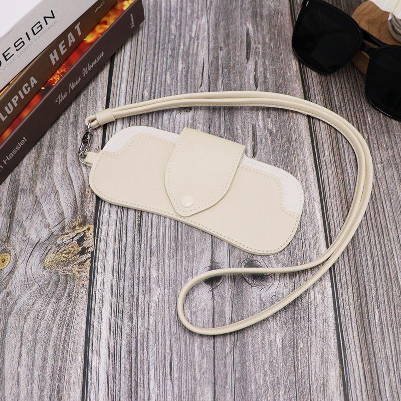 1PC Waterproof Sunglasses Bag Portable Hanging Neck Glasses Storage Case Fashion PU Leather Eyeglasses Pouch For Women Men