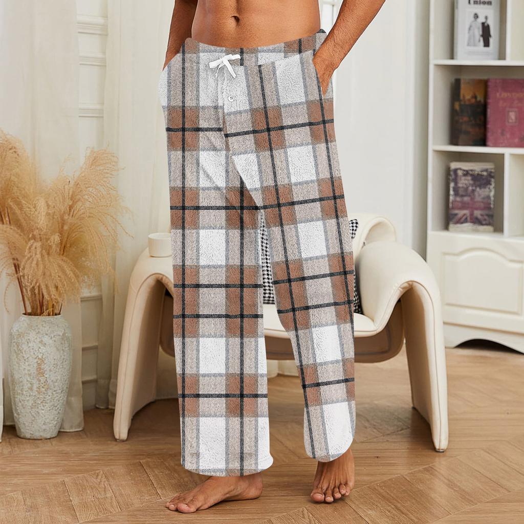 Herren Casual Pyjamahose mit Aufdruck für warme Loungewear zu Hause