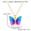 Romantic Blue Crystal Butterfly Necklace for Women Girls Double Layer Shiny Zircon Clavicle Chain Elegant Banquet Jewelry Gifts